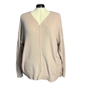 Stylus Soft V Neck Blush Pink Plush Sweater